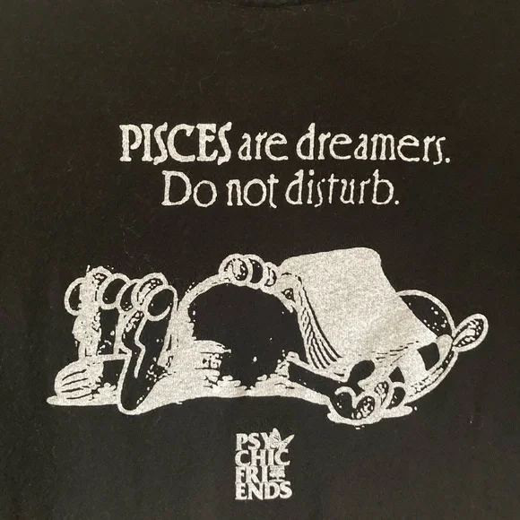 Feels So Good brand Black Graphic T-Shirt with Green Pisces Design - Picture 3 of 5